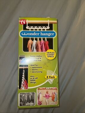 Wonder Hanger 8-Pack Space-Saving Closet Hangers